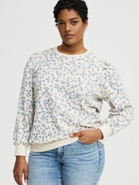 NWT Torrid Cozy Fleece Pleated Sweatshirt, 00 (10) Fits like 1X, 14